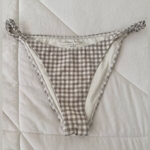 Kendall & Kylie Checkered Bikini Bottom - Brown and White
